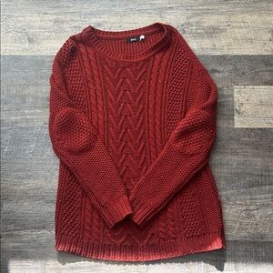 BDG Burgundy Textured Knit Sweater